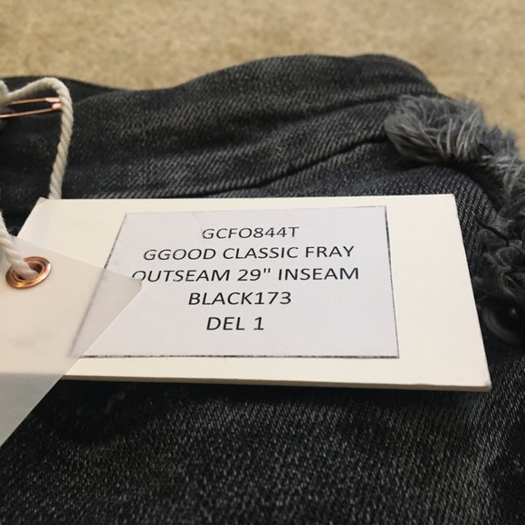NWT Rare Good American Good Classic Fray Flex High Rise Fringe Gray Distressed 4 - Picture 5 of 14